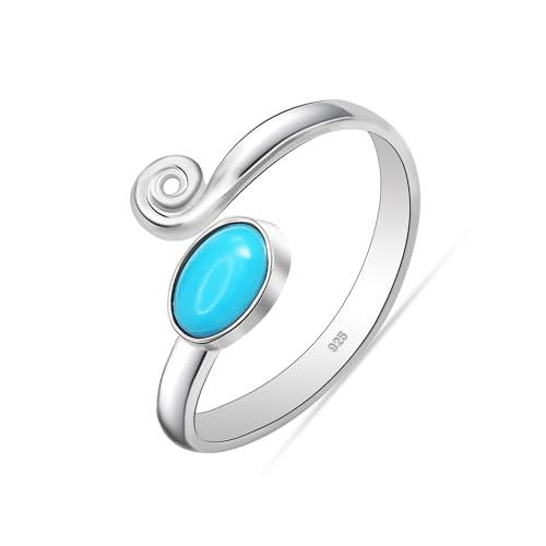 LeCalla 925 Sterling Silber Zehenringe für Frauen | tibetischen Türkis Stein Zehenring | offen einstellbar handgemachte Edelstein Fuß Ring von LeCalla