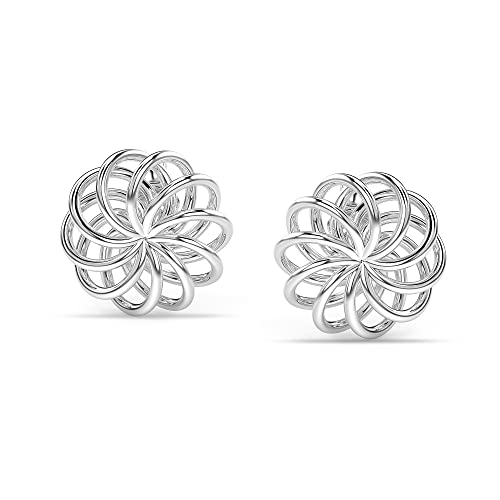 LeCalla 925 Sterling Silber italienische Openwork Swirl Ohrstecker für Damen Teenager von LeCalla