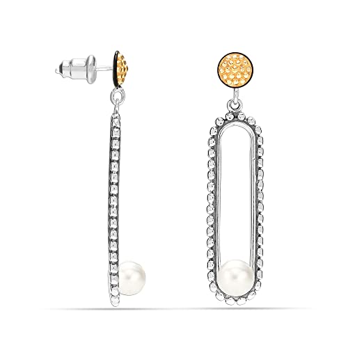 LeCalla Flaunt Ohrringe aus 925er Sterlingsilber mit simulierten Perlentropfen für Damen von LeCalla