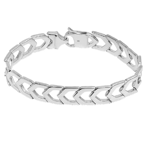 LeCalla Italienisch 925 Sterling Silber Herren Link Armband | Klassische handgefertigte Link Kette Armbänder für Männer 8,5 Zoll, Made in Italy von LeCalla