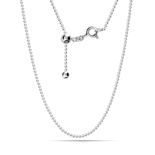 LeCalla Italienische verstellbare Kugelkette aus 925er Sterlingsilber für Damen, 61 cm LeCalla Italienische verstellbare Kugelkette aus 925er Sterlingsilber für Damen, 61 cm von LeCalla