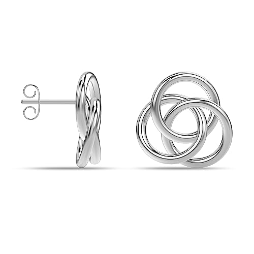 LeCalla Liebesknoten-Ohrringe aus 925er Sterlingsilber, leichtes italienisches Design, klassischer großer keltischer Liebesknoten-Ohrstecker, hypoallergener Schmuck für Frauen, 17 mm LeCalla Liebesknoten-Ohrringe aus 925er Sterlingsilber, leichtes italienisches Design, klassischer großer keltischer Liebesknoten-Ohrstecker, hypoallergener Schmuck für Frauen, 17 mm von LeCalla