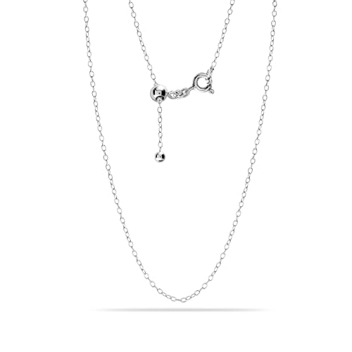 LeCalla 925 Sterling Silber Italienisch einstellbare Kabelkette Halskette für Frauen 24 Zoll von LeCalla