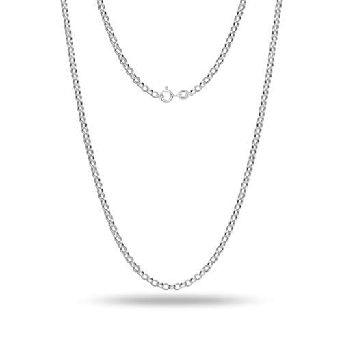 LeCalla Links Sterling Silber Italienischer Schmuck 1.5 MM, 2 MM, 3 MM Rolo Link Kette Halskette für Teenager Frauen und Männer (16, 18, 20, 24 Zoll) von LeCalla