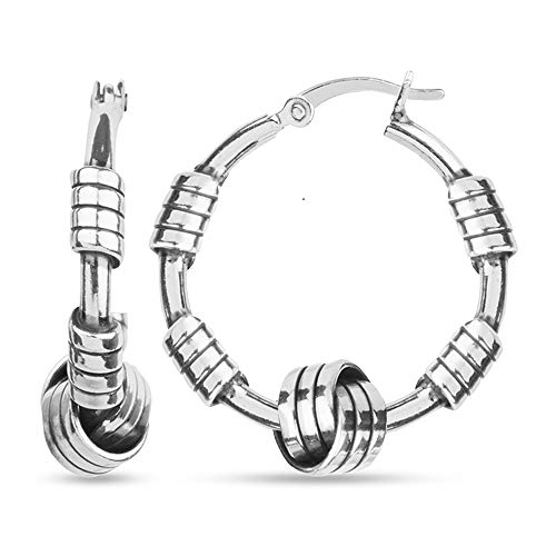 LeCalla Sterling Silber Love Knot Ohrringe Schmuck Antike Love-Knot balinesischen Creolen Ohrringe für Frauen von LeCalla