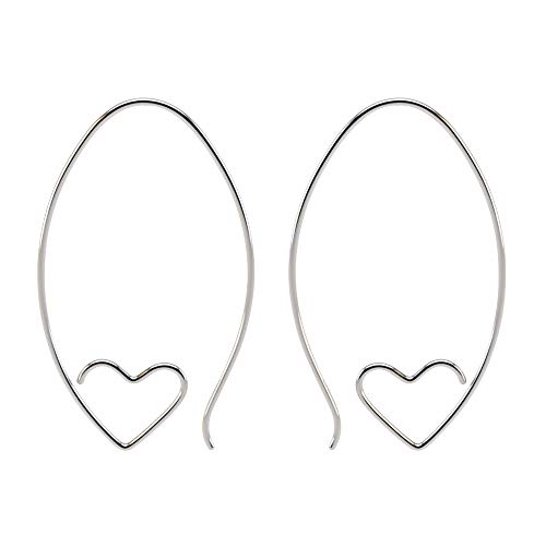 LeCalla Sterling Silber Schmuck Herz-Liebe-Draht-Ohrring für Frauen-Mädchen von LeCalla
