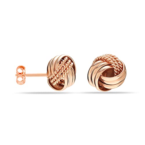LeCalla Sterling Silber Schmuck Italian Design Liebes-Knoten-Bolzen-Ohrringe für Frauen von LeCalla