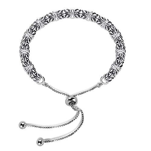 LeCalla Sterling Silber Schmuck Schiebe Bolo Rhodium plattiert byzantinischen Armbänder für Frauen von LeCalla