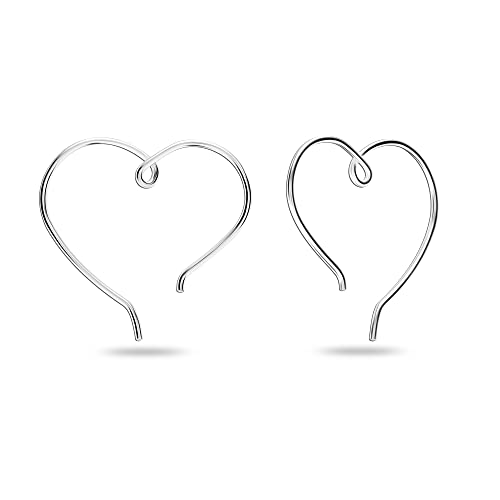 LeCalla Sterling Silber Schmuck poliert Herz Form Reifen- Ohrringe für Frauen Mädchen von LeCalla
