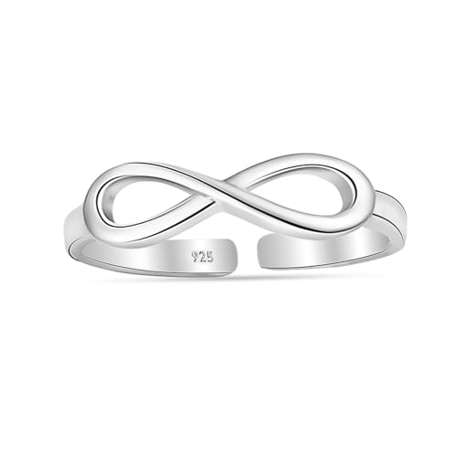 LeCalla Zehenringe aus 925er Sterlingsilber mit Unendlichkeits-Design für Damen | Offener, verstellbarer Zehenring | Hypoallergener Zehenring von LeCalla