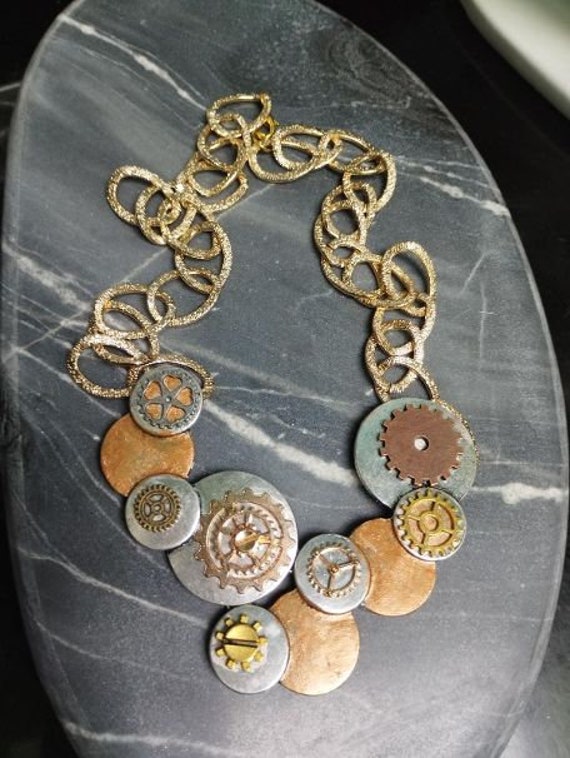 Kette Steampunk Mit Zahnrädern Kette Steampunk Mit Zahnrädern von LeChatNoirCollection