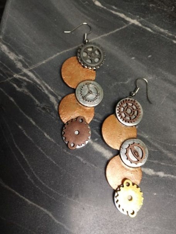 Ohrringe Steampunk Lang Ohrringe Steampunk Lang von LeChatNoirCollection