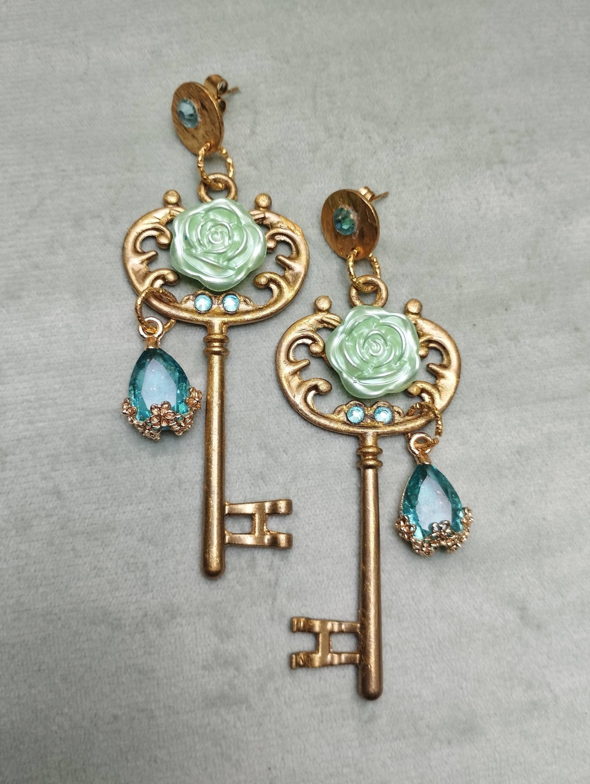 Ohrstecker "Schlüssel Rose Türkis" Ohrstecker "Schlüssel Rose Türkis" von LeChatNoirCollection