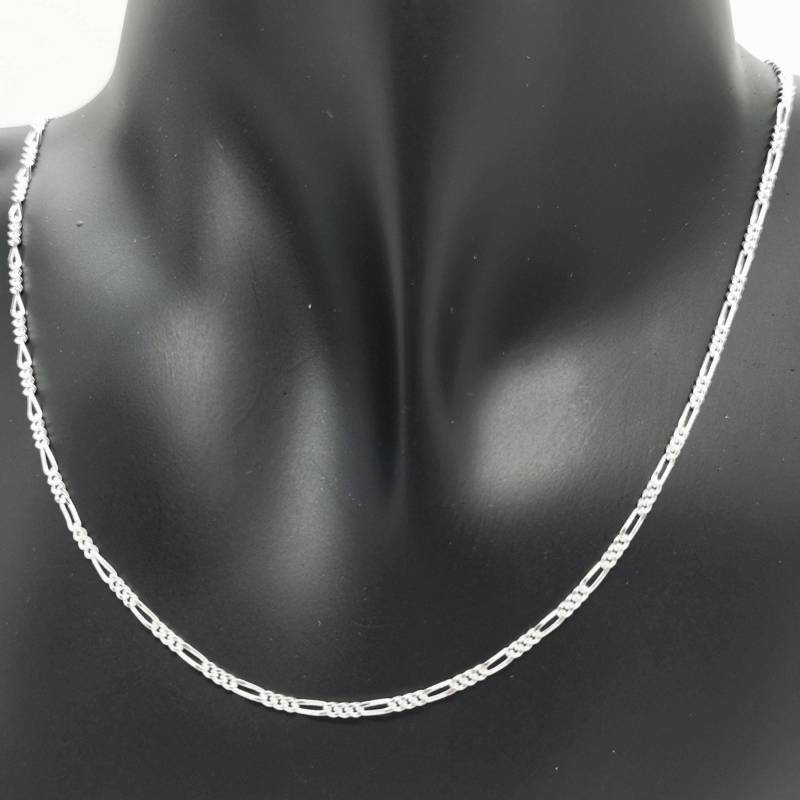 925 Sterling Silber Figaro Kette 1, 8 Mm Made To Order Halskette Massiv Für Männer Damen Minimal Schmuck von LeDragonArgente