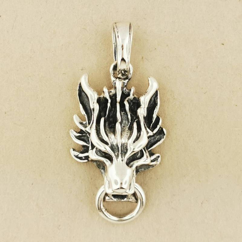 Final Fantasy 7 Wolf Anhänger in Sterling Silber Oder Antik Bronze Ff7 Fenrir Cloud Strife von LeDragonArgente