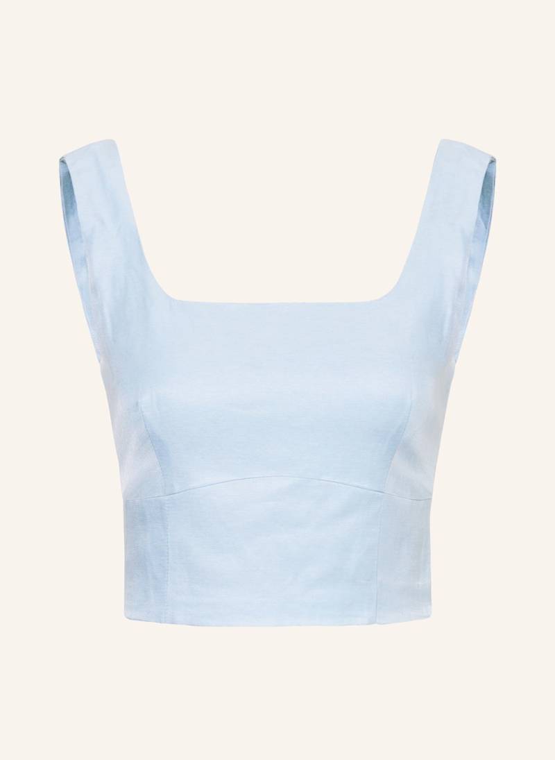 Leger Studio Cropped-Top Majella Mit Leinen blau von LeGer Studio