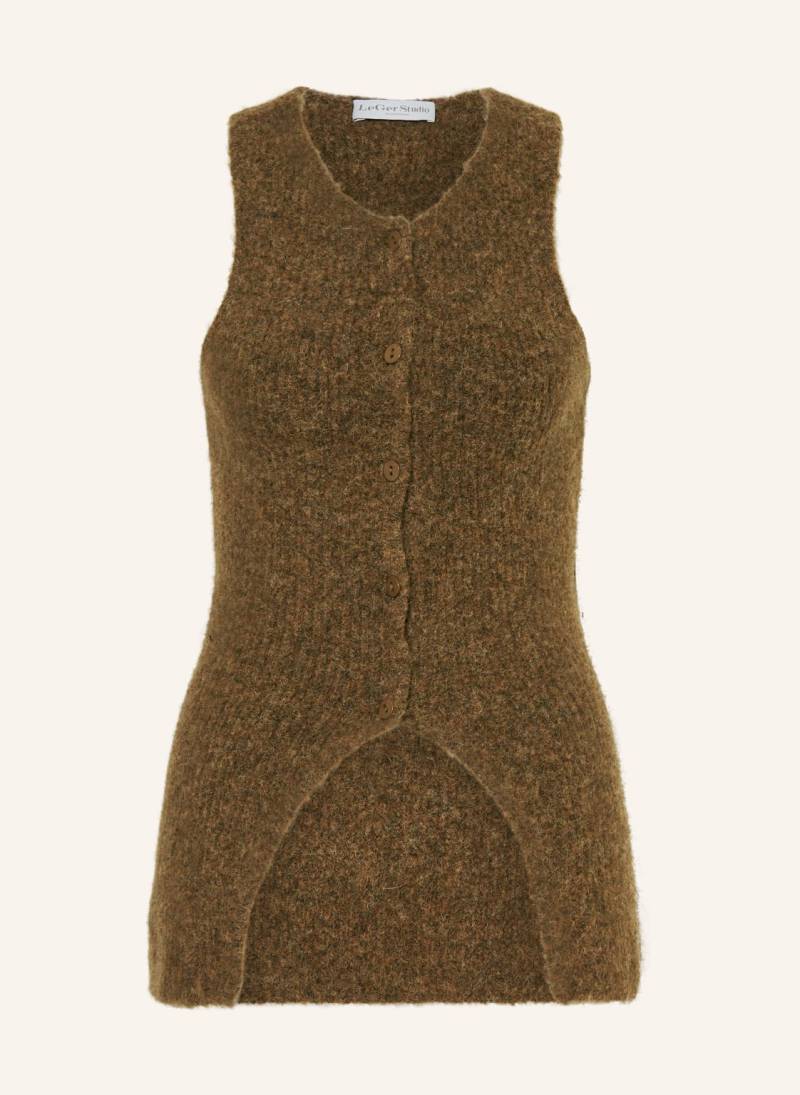 Leger Studio Strickweste Frederike Mit Alpaka braun von LeGer Studio