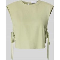 LeGer by Lena Gercke Crop Top aus Viskose-Leinen-Mix mit seitlicher Schnürung in Schilf, Größe 38 von LeGer by Lena Gercke