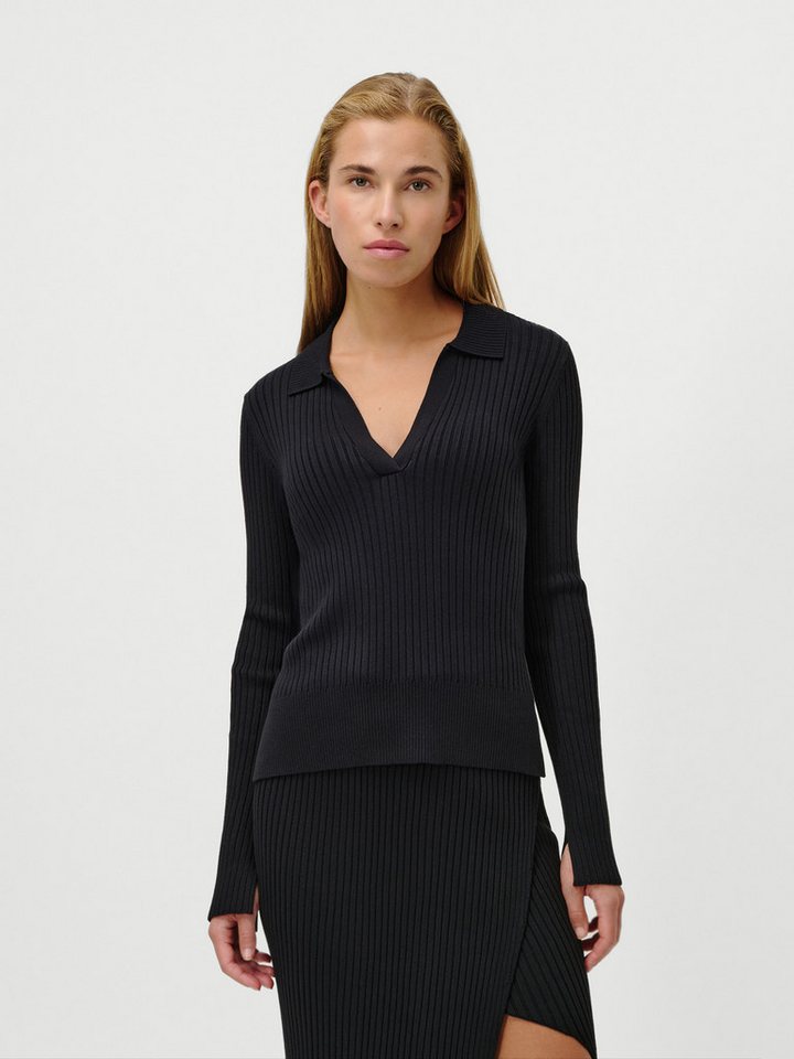 LeGer Polokragenpullover Charlotte, LeGer by Lena Gercke Polokragen mit V-Ausschnitt, Rippstrick von LeGer