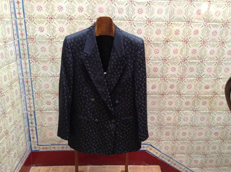 Vintage Herren Charles Jourdan Dupioni Seide Dunkel Blauen Blazer Jacke von LeGrandPrince