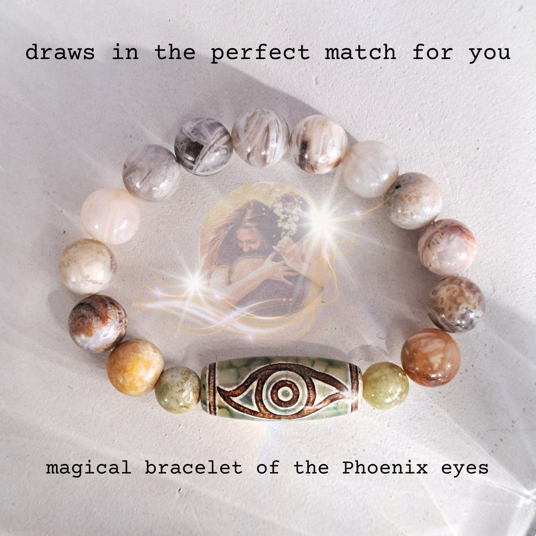 Dzi Perle Armband/ Stein/ Beziehung Amulett/ Phönix Augen Dzi/ Liebeszauber/ Perlenarmband Aus Natürlichem Bambus Blatt Achat Dzi Perle Armband/ Stein/ Beziehung Amulett/ Phönix Augen Dzi/ Liebeszauber/ Perlenarmband Aus Natürlichem Bambus Blatt Achat von LeLeAmulett