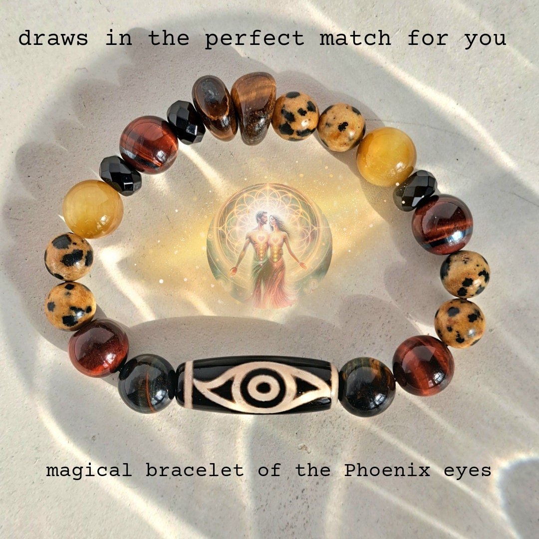 Dzi Perle Armband - Beziehung Amulett/ Phönix Augen Liebeszauber/ Perlenarmband Aus Natürlichem Edelsteinen Dzi Perle Armband - Beziehung Amulett/ Phönix Augen Liebeszauber/ Perlenarmband Aus Natürlichem Edelsteinen von LeLeAmulett