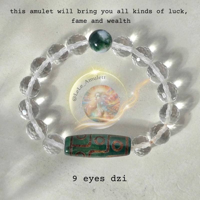 Kraftvolles Amulett 9-Augen-Dzi-Armband/Dzi-stein Talisman Für Bekanntheit, Anerkennung Und Wohlstand Dzi Perle Armband-Glücksbringer von LeLeAmulett