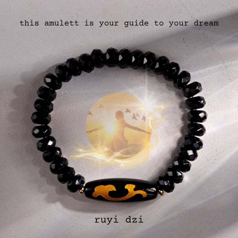 Ruyi Dzi Perle Armband/Wunsch Amulett Zauber/ Spirituellen Schutz Aus Achat Schwarz von LeLeAmulett