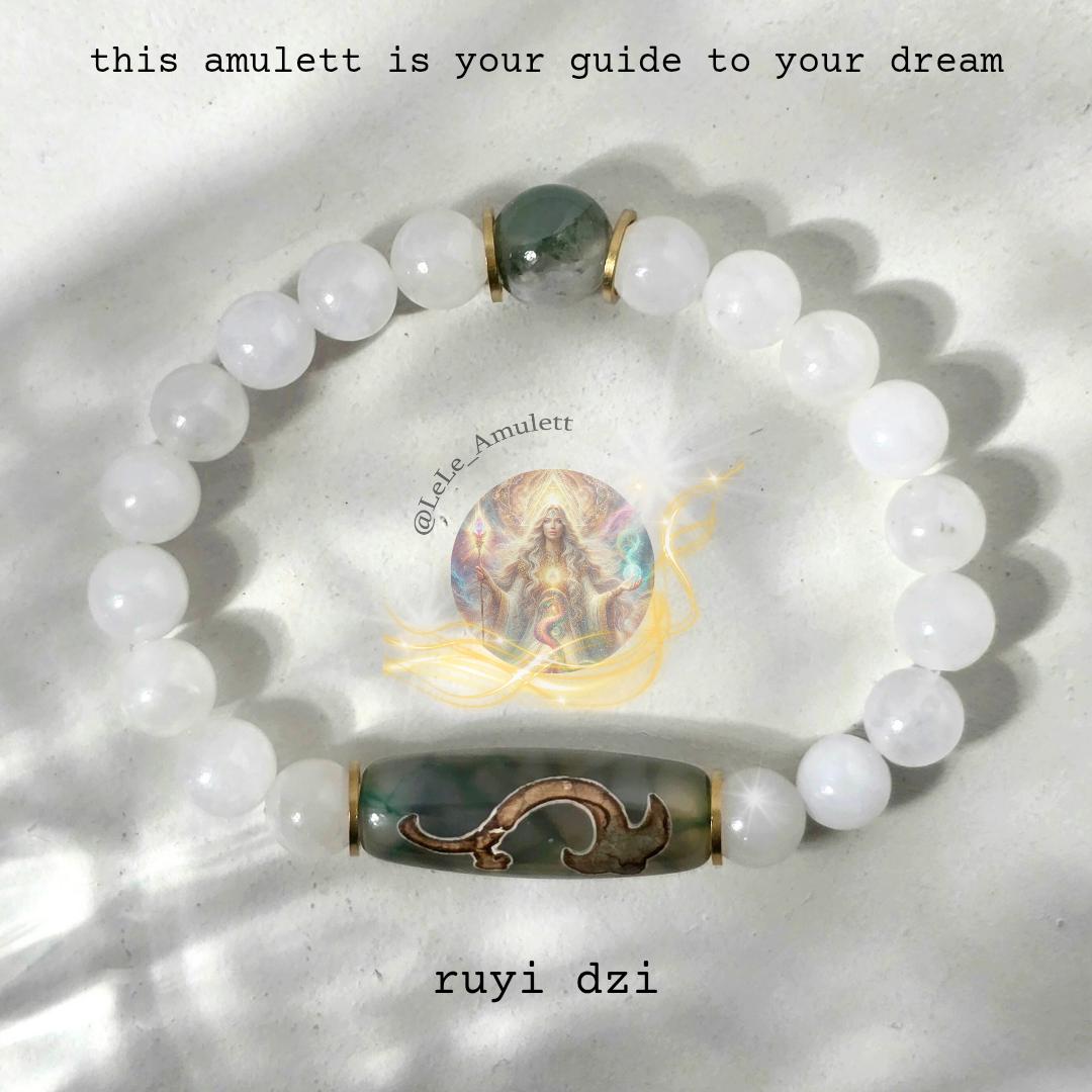Ruyi Dzi Perle Armband/Wunsch Amulett Zauber/ Spirituellen Schutz Stein Aus Jadestein Ruyi Dzi Perle Armband/Wunsch Amulett Zauber/ Spirituellen Schutz Stein Aus Jadestein von LeLeAmulett
