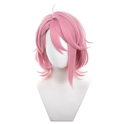 LeMarnia Aira Shiratori Cosplay Perücke Rosa Kurze gerade Perücke mit Bangs Halloween Kostüm Perücke von LeMarnia