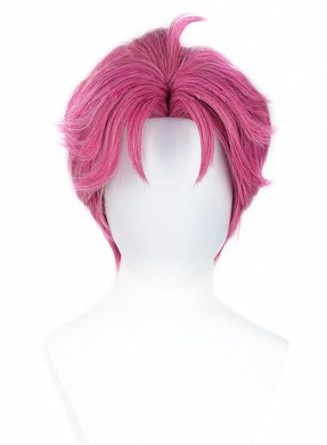 LeMarnia Anime Dämonenjäger Saja Jungen Cosplay Abby Perücke Rosenrot Herren Kurze Perücke Halloween Party Kostüm Perücken von LeMarnia