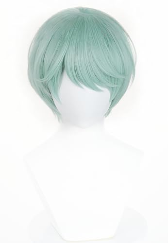 LeMarnia Anime Dämonenjäger Saja Jungen Cosplay Baby Perücke Hellgrün Herren Kurze Perücke Halloween Party Kostüm Perücken von LeMarnia