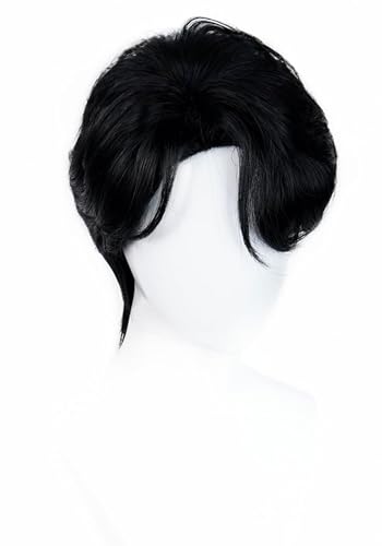 LeMarnia Anime Dämonenjäger Saja Jungen Cosplay Jinu Perücke Schwarz Herren Kurze Perücke Halloween Party Kostüm Perücken von LeMarnia