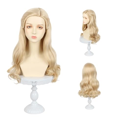 LeMarnia Blonde Wicked Hexen Perücke Lange Curly Perücke Halloween Party Cosplay Kostüm Perücken von LeMarnia