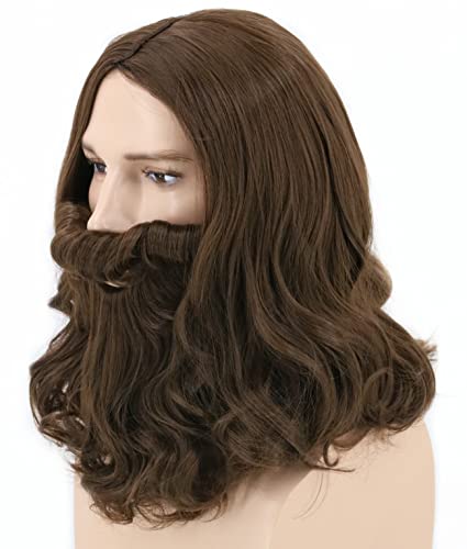 LeMarnia Herren Braun Perücke & Bart Halloween Cosplay Perücke von LeMarnia