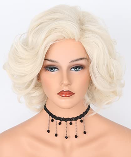 LeMarnia Damen Blond Kurz Lockig Perücke Halloween Cosplay Kostüme Perücke von LeMarnia