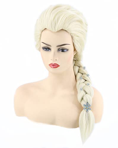 LeMarnia Damen Blonde Lange Zopf Prinzessin Perücke Halloween Cosplay Kostüm Perücke von LeMarnia