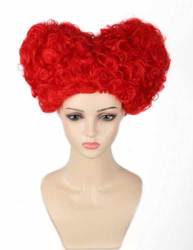 LeMarnia Damen Perücke Rote Queen Perücke Halloween Kostüm Cosplay Perücken von LeMarnia