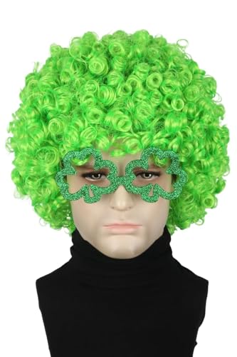 LeMarnia Grün Kurze Curly Afro Perücke Ferienparty Kostüm Perücke von LeMarnia