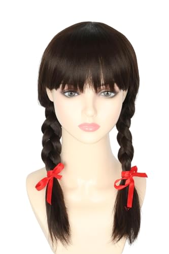 LeMarnia Frauen Dunkelbraun Hitzebeständige synthetische Perücke Halloween Alltag Party Kostüm Perücke von LeMarnia