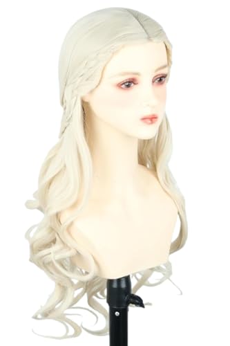 LeMarnia Damen Platin Lange lockige Perücke Halloween Party Rollenspiel Kostüm Perücke von LeMarnia