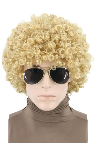 LeMarnia Unisex Erwachsene Golden 70er Afro Perücke Halloween Party Kostüm Perücken von LeMarnia