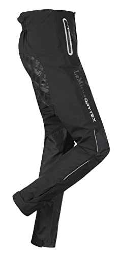 LeMieux DryTex Stormwear Wasserdichte Hose – Schwarz – elastische Fußgurte und Bund, Schwarz , 34-37 von LeMieux