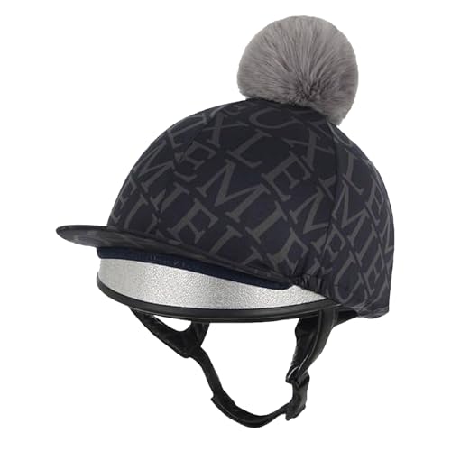 LeMieux Pom Pom Fleur Hut Seide in Merlot oder Navy mit abnehmbarem Kunstpelz-Bomm, Marineblau, Einheitsgröße von LeMieux