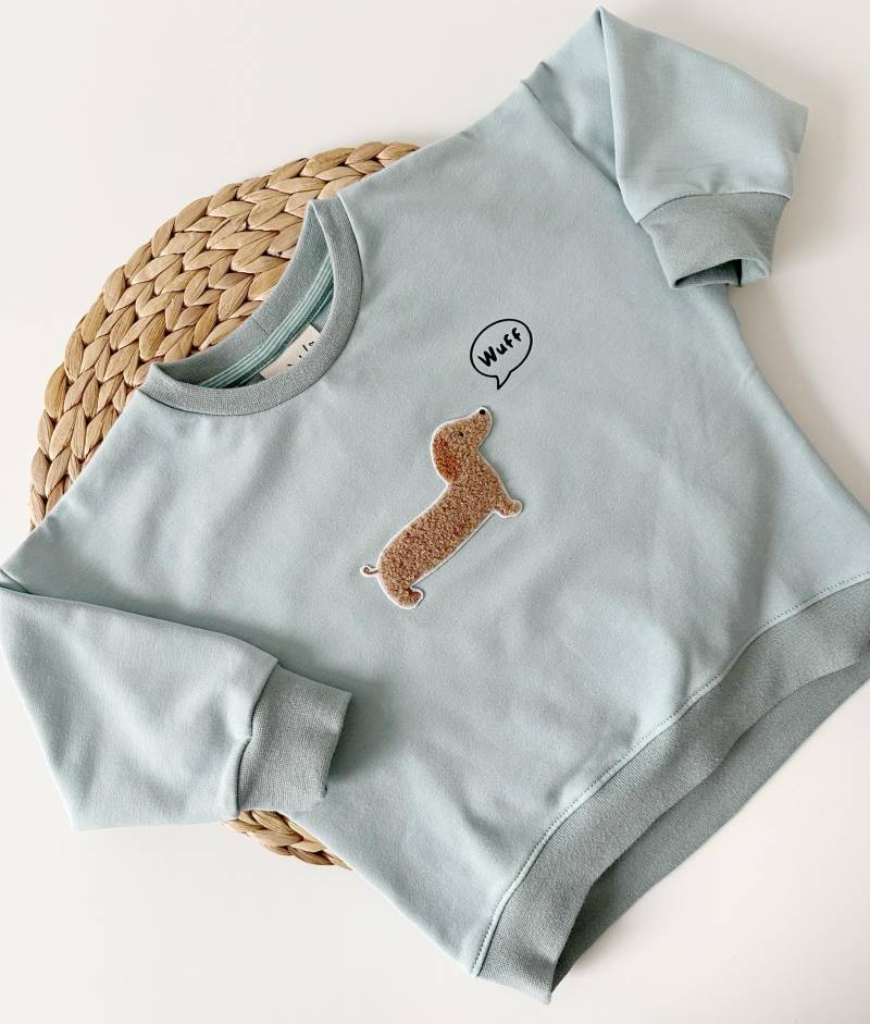 Baby Pullover Kinder Oversized Pulli Helles Altmint Dackel Wuff // Art.nr. Osp-04-80 Baby Pullover Kinder Oversized Pulli Helles Altmint Dackel Wuff // Art.nr. Osp-04-80 von LeNadelHandmade