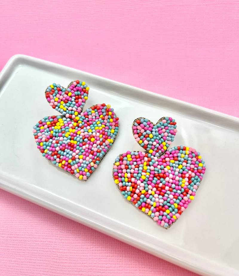 Regenbogen Perlen Herz Ohrringe Chirurgenstahl Valentinstag Schmuck Regenbogen Perlen Herz Ohrringe Chirurgenstahl Valentinstag Schmuck von LePetitBijouBoutique