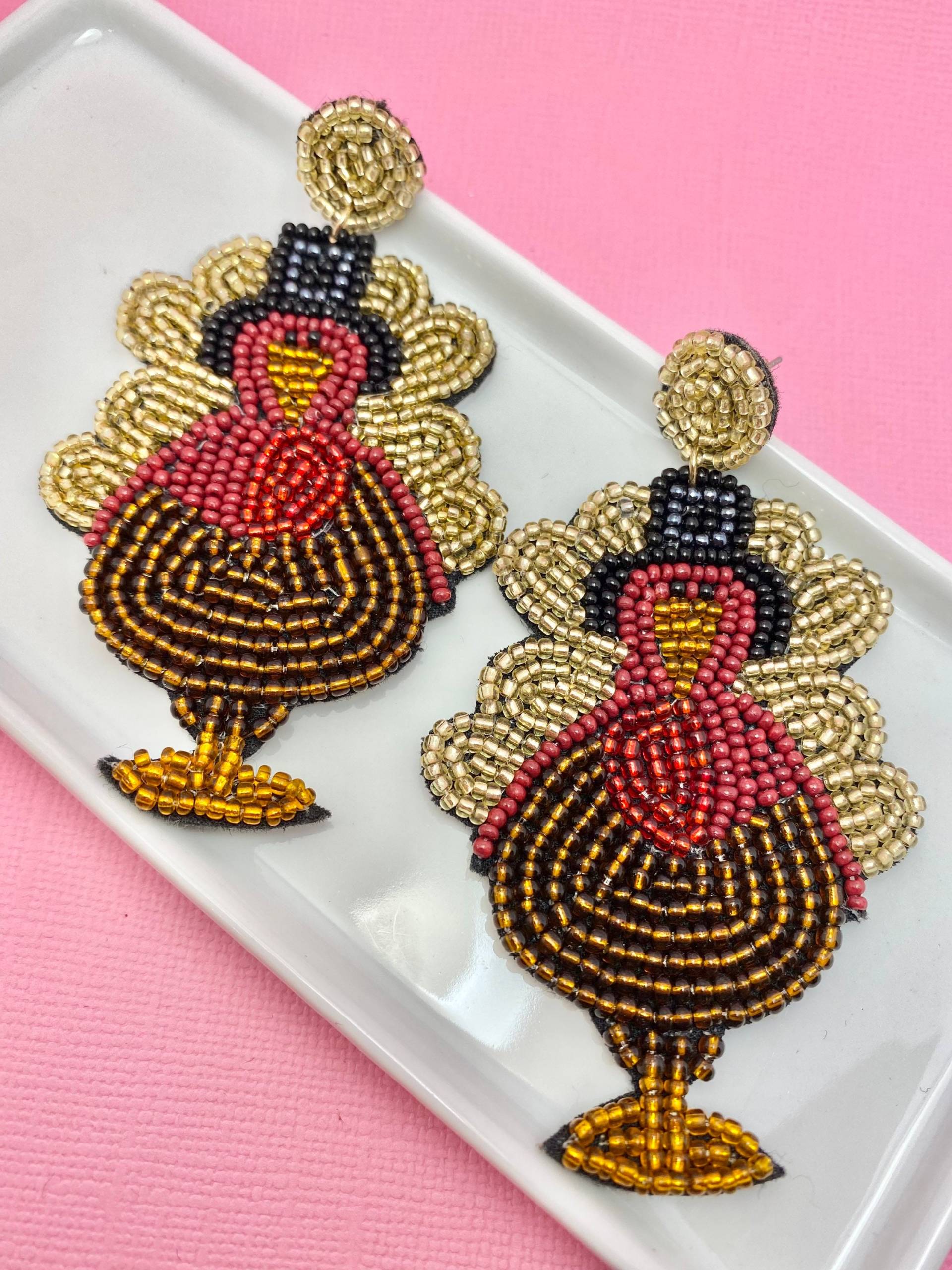 Thanksgiving-Truthahn Perlen Ohrringe Herbst Party Schmuck Thanksgiving-Truthahn Perlen Ohrringe Herbst Party Schmuck von LePetitBijouBoutique