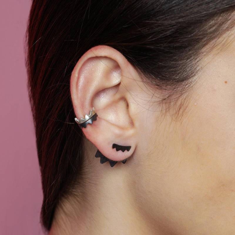 Manschette Ohrring - Krone Ohrmanschette Sterling Silber Vergoldete Wickelohrring Spike Ohrringe Nicht Durchbohrte von LePetitMagique