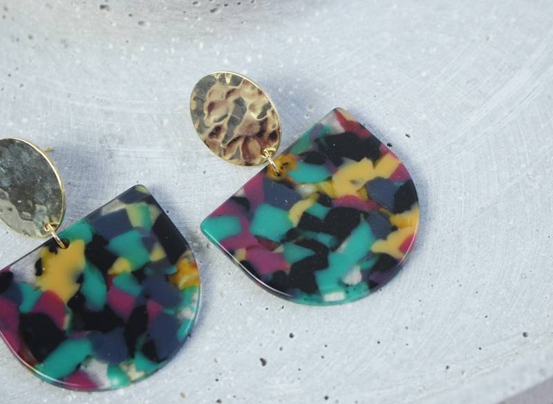 Ohrstecker Ohrringe Ohrhänger Statement Terrazzo von LePetitParadis