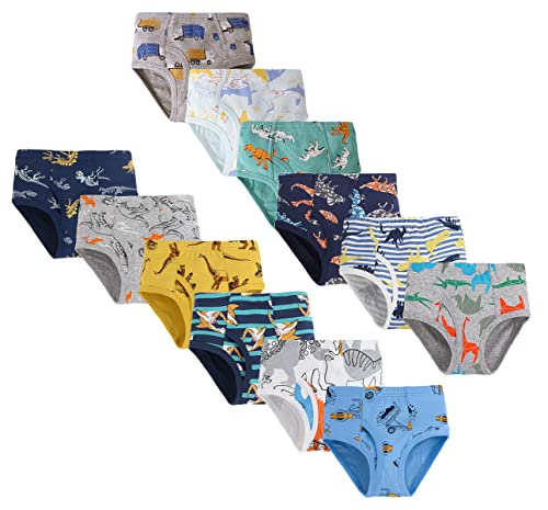 LeQeZe Jungen Unterhosen Slips aus 100% Baumwolle Kinder Unterwäsche 12er-Pack 2-3 Jahre (Boys Briefs 03,Etikett 100) von LeQeZe